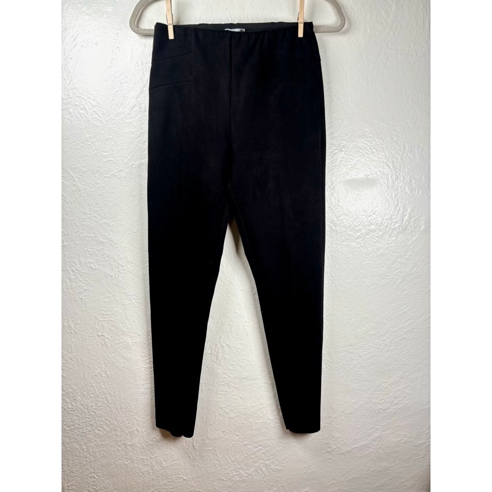 Gilli Black Faux Suede High Rise Leggings Pull On Pants Sz S Raw Hem